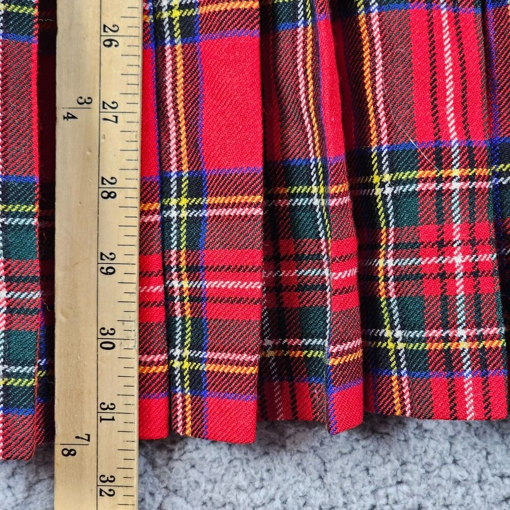 Lochcarron Kilt Skirt Women 18 Wool Midi Stewart Plaid VTG 90s Academia Heritage - Picture 9 of 10
